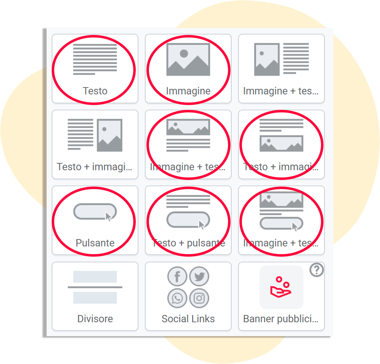 Gli elementi della colonna vengono visualizzati nell'editor